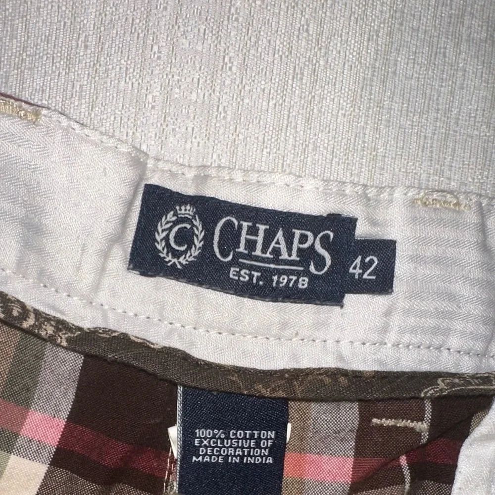 Chaps Brown and Tan Flat Front Shorts